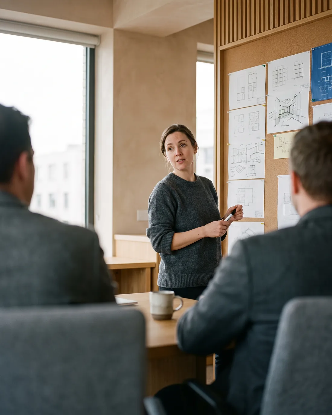 A senior CTO reviewing the work in a calm Vancouver boardroom